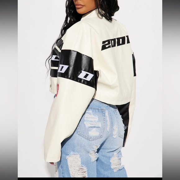 Cropped Faux Leather Jacket - Picture 3 of 8